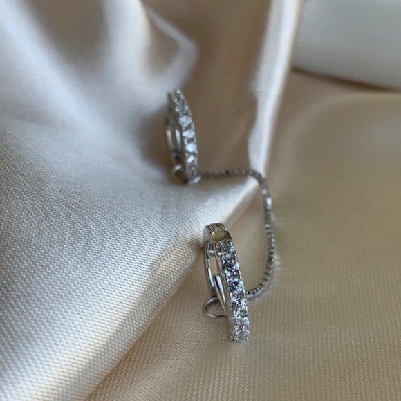 hoop chain earrings - Picture 7 of 8